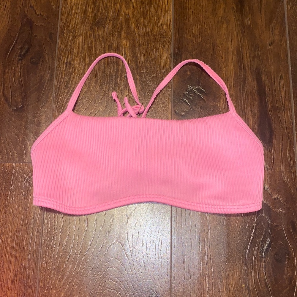 HOLLISTER pink tie bikini top